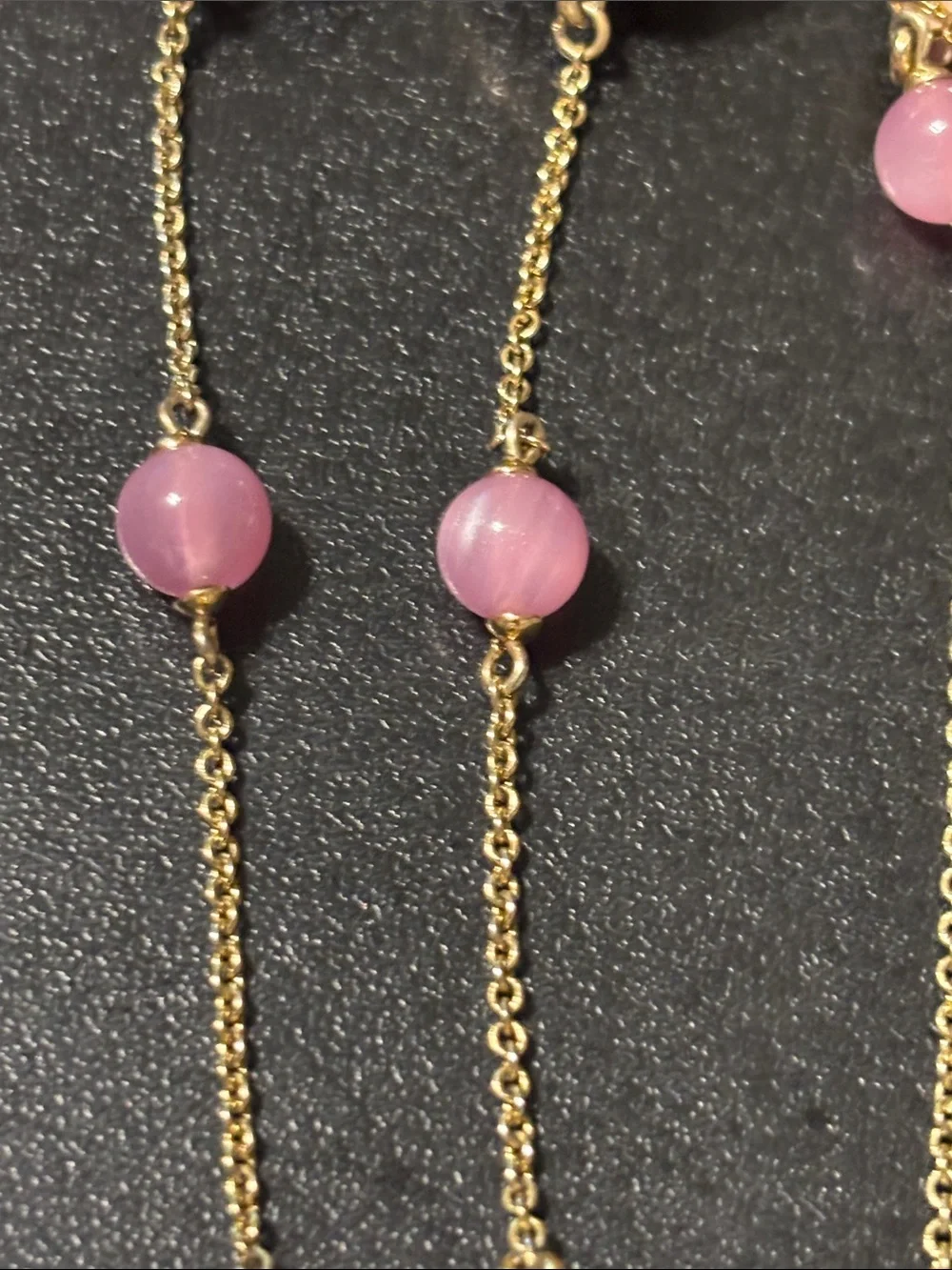 kate spade At‎ First Blush Gold Floral Enamel Necklace with Pink Bead Drops